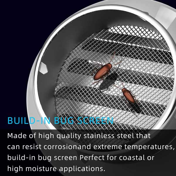 304 Stainless Vent Dryer Hood External Extractor
