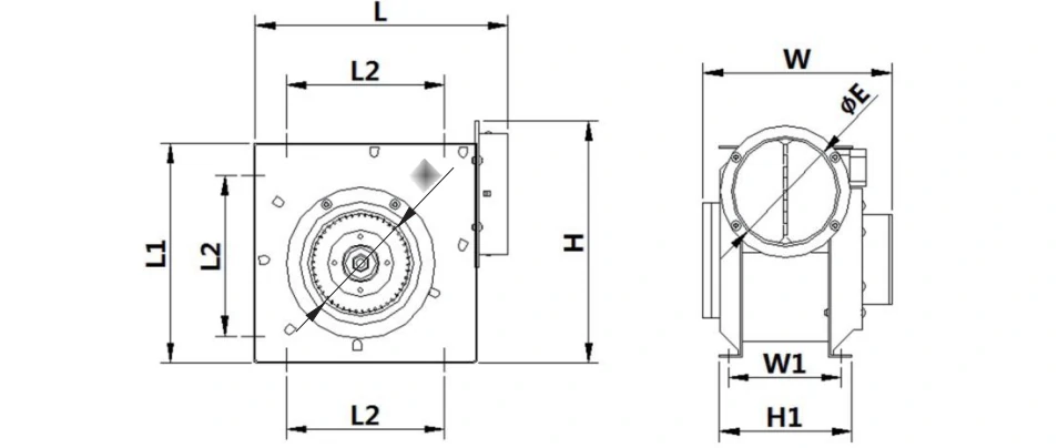 In-Line Series product size diagram